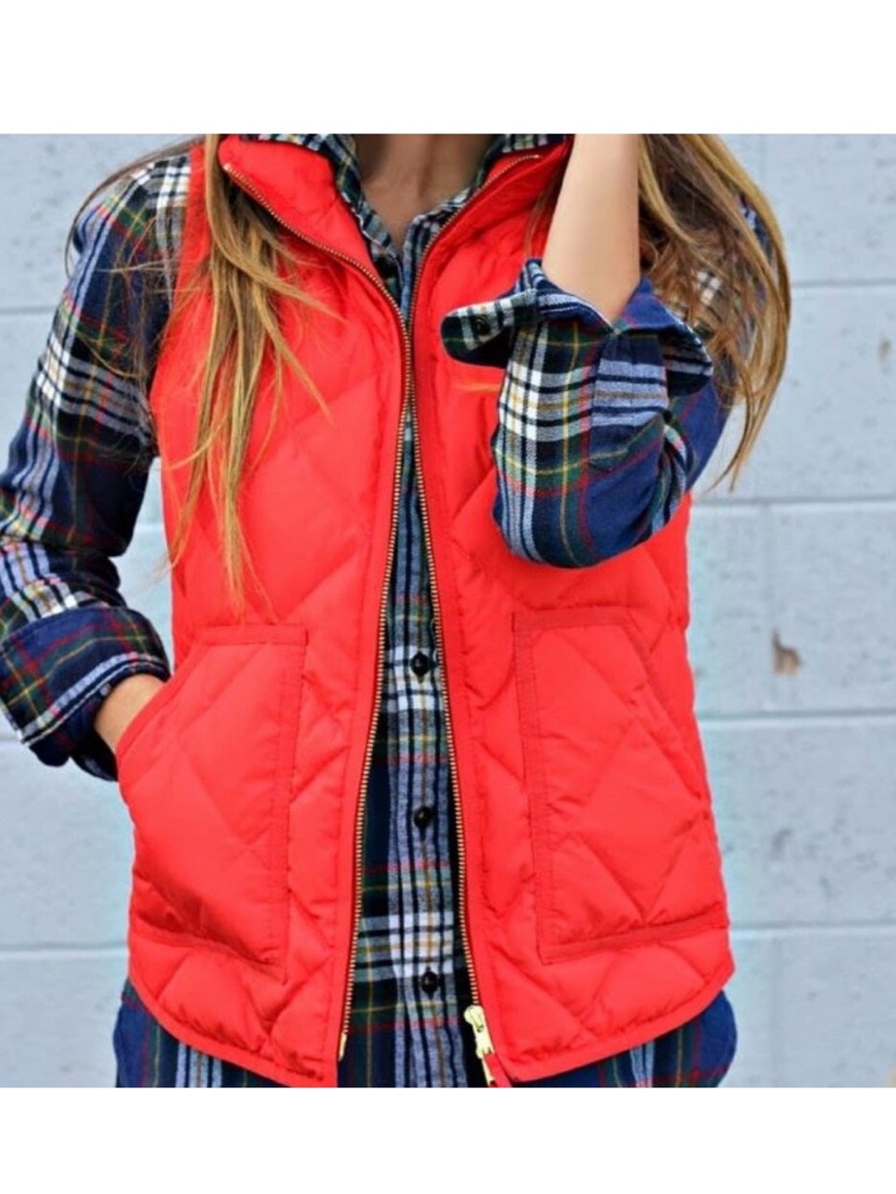 J.Crew Excursion Quilted Down Vest
Red Full Zip Sleeveless